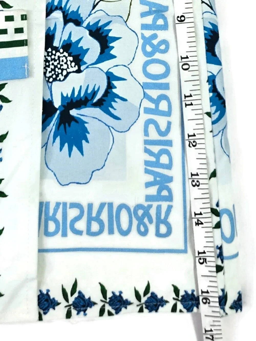 Unbranded Paris Rio Floral Scarf Print Cotton Wrap Mini Skirt Blue XS EUC